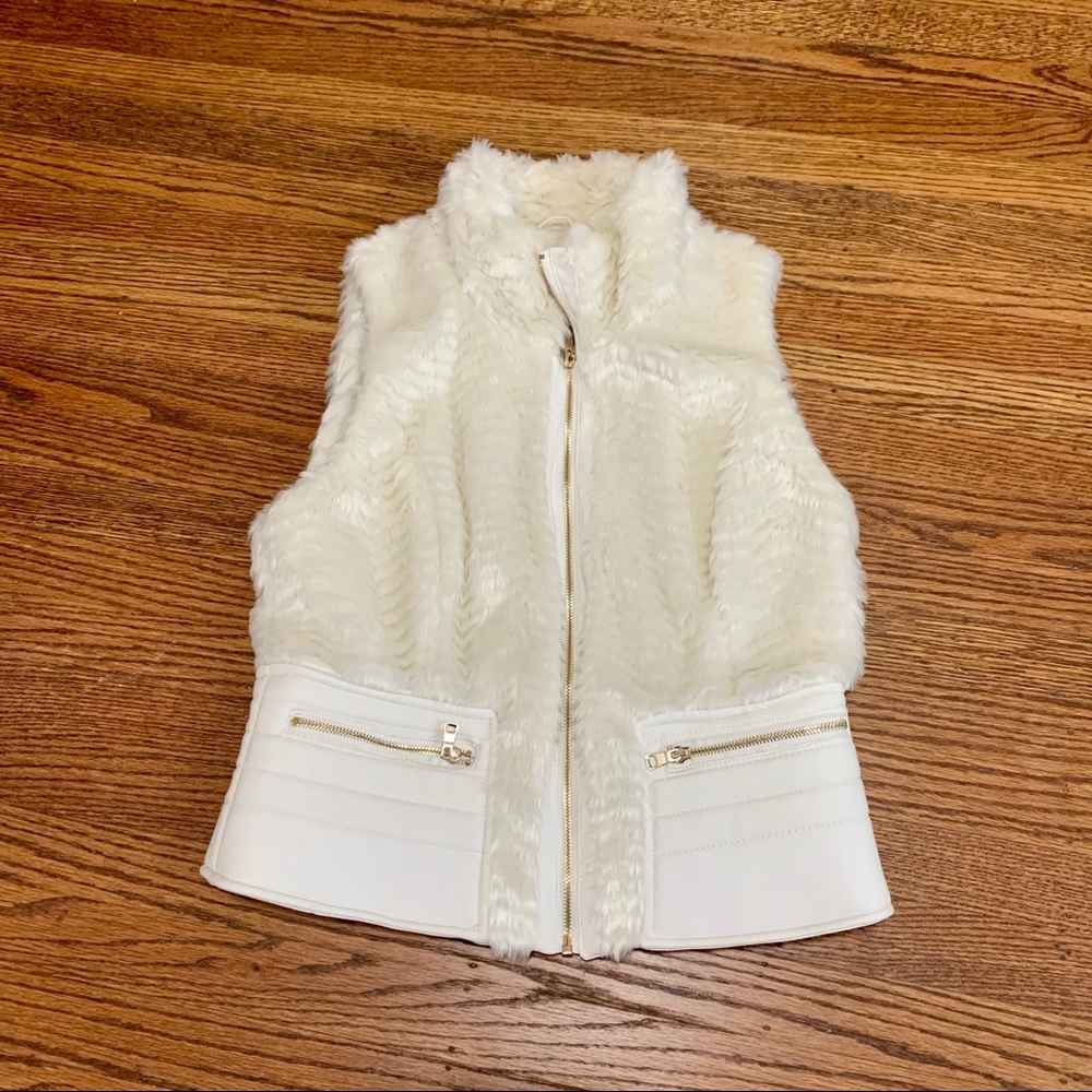 Faux Fur White Vest